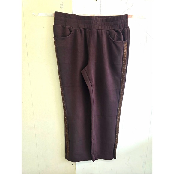 Kim & Co Pants - Kim & Co Belle Mid-Rise Ankle Leggings Solid Brown Elastic Waist L 28"